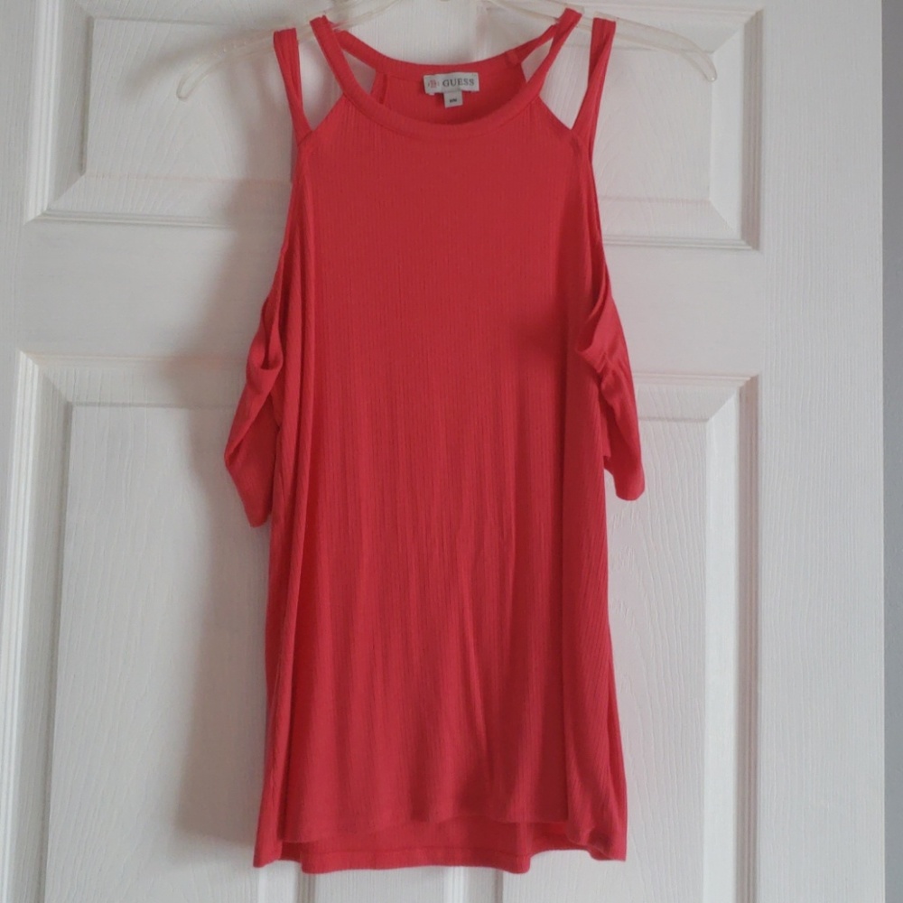 Coral Pink Shoulderless Top